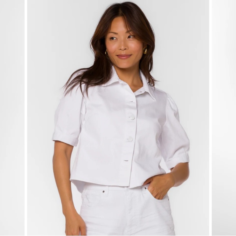 Velvet Heart White Button-Down Shirt. Size L
